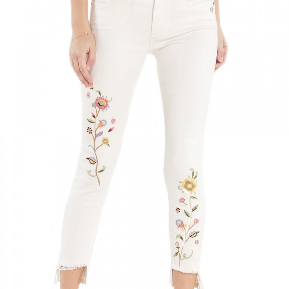 Miss Me White Embroidered Jeans
